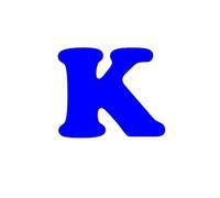 Agendepoint.it - Lettera K (kappa) Adesivo Font Cooper Black Decorazioni Esterno Interno - Blu, 3 cm