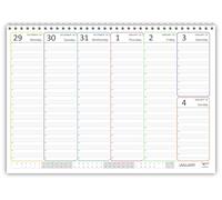 Agendepoint.it - Planning Settimanale COLORS Spiralato, A4 21x30cm, 55 Fogli, Orario con Righe Bianche e Grigie (2027, Inglese)