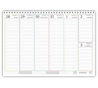 Agendepoint.it - Planning Settimanale COLORS Spiralato, A4 21x30cm, 55 Fogli, Orario con Righe Bianche e Grigie (2027, Italiano)