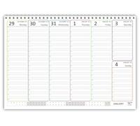 Agendepoint.it Planning Settimanale Spiralato 2026 in Inglese Con Layout Orario Formato A4 21x30cm, Copertina in PVC, 55 Fogli Anno 2026, AP8008IG/2026