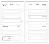 Agendepoint.it - Ricambio agenda organizer settimanale 2026 a righe 9,5x17cm 90gr