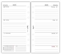 Agendepoint.it - Ricambio agenda organizer settimanale in lingua INGLESE - 9,5x17cm 90gr bianco - 2025