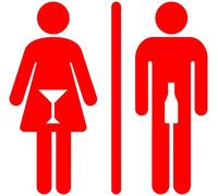 Agendepoint.it - Simbolo Per Bagni Toilet Adesivo Drink 10cm Uomo Donna - Rosso