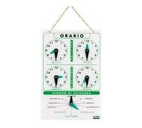 Agendepoint.it - Targa Orario Di Lavoro In Pvc Bianca Con Catenella E Lancette 20x13