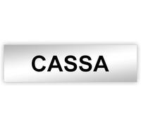 Agendepoint.it - Targa Segnaletica Adesiva 150x50 mm - Effetto Specchio (CASSA)