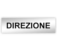 Agendepoint.it - Targa Segnaletica Adesiva 150x50 mm - Effetto Specchio (DIREZIONE)