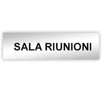 Agendepoint.it - Targa Segnaletica Adesiva 150x50 mm - Effetto Specchio (SALA RIUNIONI)