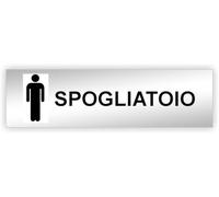Agendepoint.it - Targa Segnaletica Adesiva 150x50 mm - Effetto Specchio (SPOGLIATOIO UOMO)