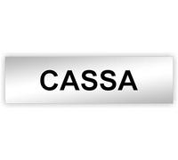 Agendepoint.it - Targa Segnaletica Cassa Adesiva 150x50 Mm S. 3 Mm - Specchio
