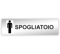 Agendepoint.it - Targa Segnaletica Spogliatoio Uomo Adesiva 150x50 Mm S. 3 Mm - Specchio