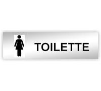 Agendepoint.it - Targa Segnaletica Toilette Donna Adesiva 150x50 Mm S. 3 Mm - Specchio