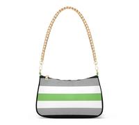 Agender Pride Flag Sessuale Identità Luna Borsa Hobo Borse Donna Designer Borsa Animali Floreale Borsa a Tracolla Chiusura Cerniera