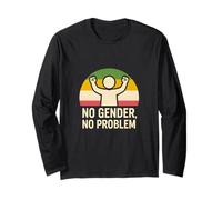 Agender Pride No Gender Cool Retro Tramonto Maglia a Manica