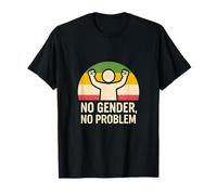 Agender Pride Retro Tramonto No Genere Cool Maglietta