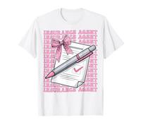 Agente assicurativo Agente Assicurativo Ragazza Mamma Rosa Coquette Bow Maglietta