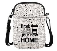 Agente immobiliare Regalo Agente Immobiliare Chiusura Regalo Prima Beviamo Il Caffè Poi Trova La Tua Nuova Casa Crossbody Bag, Nuova Casa Cr Eu, 5.91 Inches ×8.27 Inches