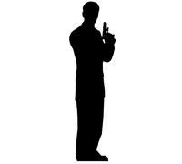 Agente Segreto Bond Stile Silhouette Cartone Ritaglio Ideale Per Spia Festa