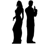 Agente Segreto Doppio Confezione Uomo/Femmina Figura Lifesize Cartone Ritaglio -