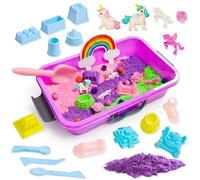 AGENTLAN Cestino sensoriale a forma di unicorno, giocattoli sensoriali con sabbia da gioco, per bambini e bambine, giocattoli per bambini da 3 a 4 / 5 / 6 / 7 / 8