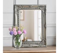 Agenzia 14 Piccolo specchio da parete rettangolare decorato antico 42 cm x 53 cm (argento)