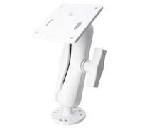 AGEofDMS Braccio di collegamento in alluminio bianco da 1,5" con piastra VESA, 75 x 75 mm, supporto per monitor industriale, braccio a doppia presa con adattatore a sfera da 1,5 pollici/C, girevole a