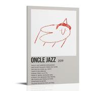 AGEUWRRGGH Poster su tela con immagine di album "Men I Trust", stampa artistica da parete con stampa jazz Oncle, poster artistico moderno per stanze 30 x 45 cm, con cornice