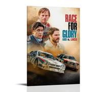 AGEUWRRGGH Race for Glory - Poster su tela con immagine di Audi vs Lancia su tela, poster artistico moderno per stanze 20 x 30 cm, con cornice
