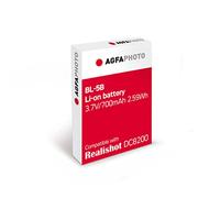 AGFA Photo - Batteria agli ioni di litio BL-5B, compatibile con dispositivo compatto Agfa DC8200, colore: Nero