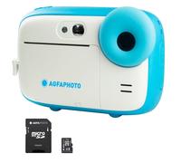 AGFA PHOTO Pack Realikids Instant Cam + 1 scheda Micro SD 32GB - Fotocamera istantanea per bambini, schermo LCD da 2,4', batteria al litio, specchio per selfie e filtro fotografico - Blu - Nouvo