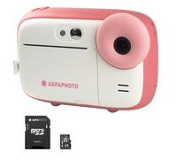 AGFA PHOTO Realikids Instant Cam + 1 scheda Micro SD da 32 GB, fotocamera istantanea per bambini, schermo LCD da 2,4", batteria al litio, specchio selfie e filtro fotografico, colore: rosa