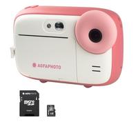 AGFA PHOTO Realikids Instant Cam + 1 scheda Micro SD da 32 GB, fotocamera istantanea per bambini, schermo LCD da 2,4", batteria al litio, specchio selfie e filtro fotografico, colore: rosa