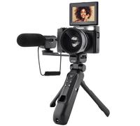 AGFA PHOTO Vlogging Kit: videocamera VLG-4K con obiettivo grandangolare, treppiede Powerbank, telecomando e microfono - Cattura ogni momento con una qualità eccezionale! - Nouvo