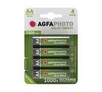 AgfaPhoto Accu 70109 - Batterie AA NiMh Mignon 2300 mAh, confezione da 4