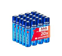 AgfaPhoto Batterie Alcaline PLUS AAA LR03 1.5V Confezione da 20, Lunga Durata, Ideali per Telecomandi Giocattoli Fotocamere e Altro, Uso Domestico o Professionale, Conservazione 7 Anni