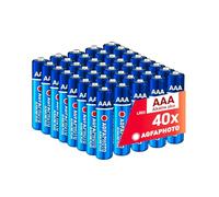 AgfaPhoto Batterie alcaline Plus Micro AAA LR03 (1,5 V, confezione da 40) - Lunga durata, ideali per telecomandi, giocattoli, fotocamere e altro ancora, uso domestico o professionale.