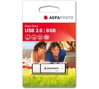 AgfaPhoto Chiavetta USB 2.0 8 GB - Velocità di Lettura 15 MB/s, Velocità di Scrittura 5 MB/s, Memoria Flash, Connettività USB, Modello 8 GB, Ideale per Ufficio - Grigio