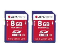 AgfaPhoto Confezione 2 schede di memoria flash SDHC 10408 - Capacità 16GB + 16GB - Blu