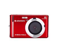AgfaPhoto - Fotocamera Compatta Digitale 24MP - Realishot DC5500 - Schermo LCD 2,4" - Zoom Digitale 8X - Video HD 720p - Autofocus, Rilevamento Viso & Stabilizzazione - Batteria al Litio - Rosso