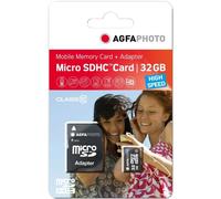 AgfaPhoto MicroSDHC UHS-I 32 GB classe ad alta velocità 10U1 + adattatore