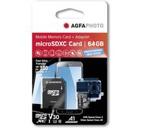 Agfa Micro Sdxc Uhs I 64gb High Speed U3/v30/a1 Memory Card Nero