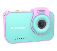 AgfaPhoto Realikids Cam Waterproof 2 - Fotocamera per bambini impermeabile 12 MP, video HD, modalità selfie, filtri e cornici, giochi integrati, batteria al litio - blu