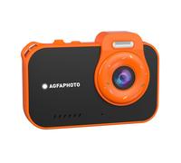 AgfaPhoto Realikids Cam Waterproof 2 - Fotocamera per bambini impermeabile da 12 MP, video HD, modalità selfie, filtri e cornici, giochi integrati, batteria al litio, nera