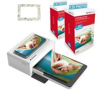 AgfaPhoto Realipix Moments Printer Pack + cartucce e carta 240 foto + graziosa cornice magnetica - stampante Bluetooth foto 10x15 cm, iOS e Android, 4Pass dye-sublimation - Bianco.