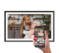AGFAPHOTO - Realiview APF1560WIFI - Cornice digitale con connessione Wi-Fi - App Frameo, touchscreen HD da 15,6 pollici, memoria da 32 GB, funzioni meteo/orologio - Nero