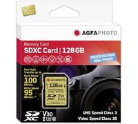 Agfa Sdxc Uhs I 128gb Professional High Speed U3 V30 Memory Card Nero,Oro