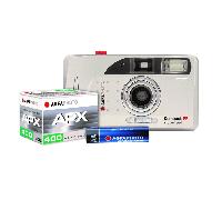 AgfaPhoto Set Analogico 603020 - Macchina fotografica motorizzata riutilizzabile - Pellicola e batteria incluse - Nouvo