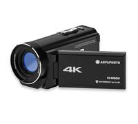 AgfaPhoto - Videocamera - Realimove CC4000W - 4K, Schermo LCD Articolato IPS da 3", Zoom Digitale 18X, Impermeabile fino a 5 m, Stabilizzazione Elettronica, Batteria al Litio - Nero