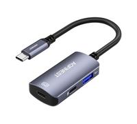 AGFINEST Occhiali da USB C ad AR con adattatore di ricarica abilitano funzionalità video VR 3D multi-schermo migliorate compatibili per iPhone 15/16 Viture/Rokid/Xreal AR Glasses (USB2.0+ USB C)