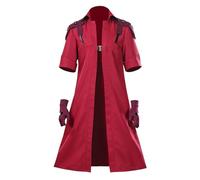 agfosa Devil Dante Cosplay Uomo DMC Anime Costume Cappotto Giacca Guanti Halloween Carnevale, Colore: rosso, XL