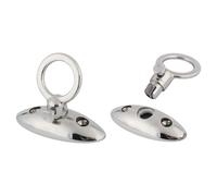 Aggancio Mobile per Parabordi in Acciaio Inox AISI 316, Montaggio a Parete, Finitura Lucida a Specchio, 31x77x55mm, per Cime 8-12mm